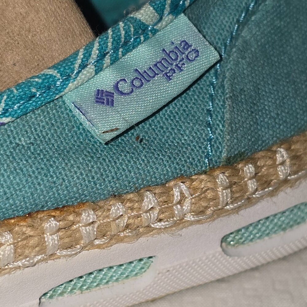 COLUMBIA PFG VULC N VENT BETTIE LOAFERS FLATS BOAT SHOES BLUE CANVAS WOMENS 8.5 - Picture 3 of 8